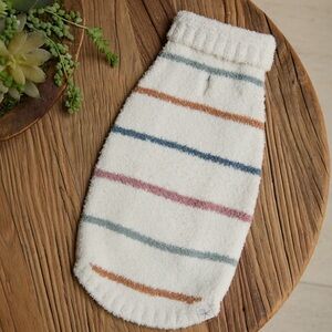 Barefoot Dreams Striped Dog Sweater - White, Brown, Blue, Pink